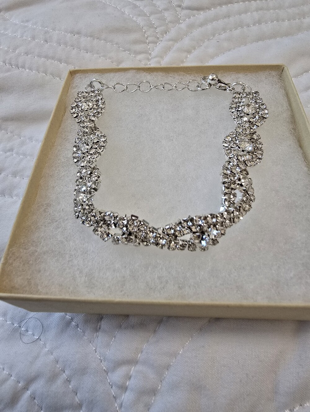 Beautiful Sparkling Silver Crystal Bracelet - Women Or Girls